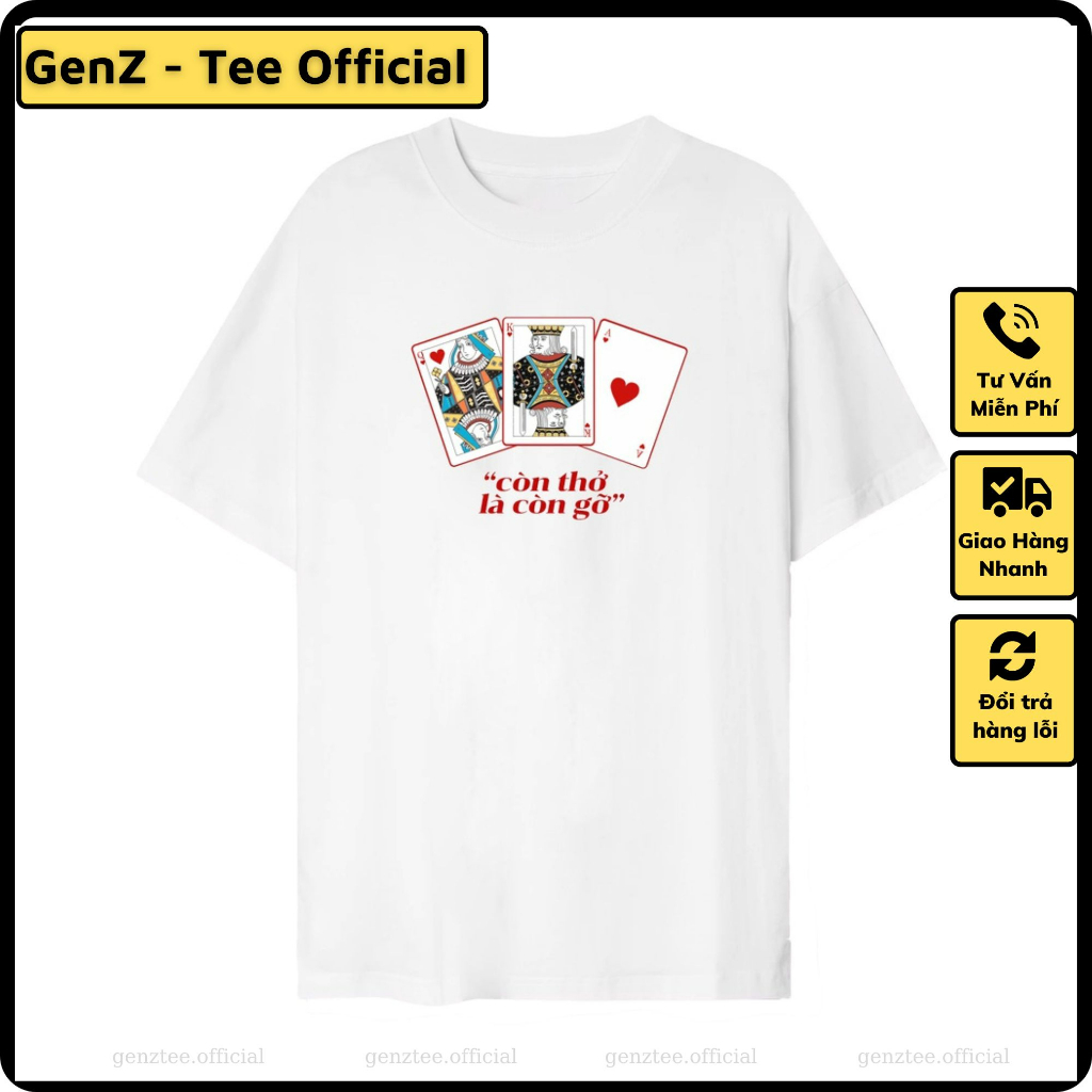 Áo thun Còn Thở Là Còn Gỡ hài hước phong cách trẻ trung năng động form rộng nam nữ đủ size