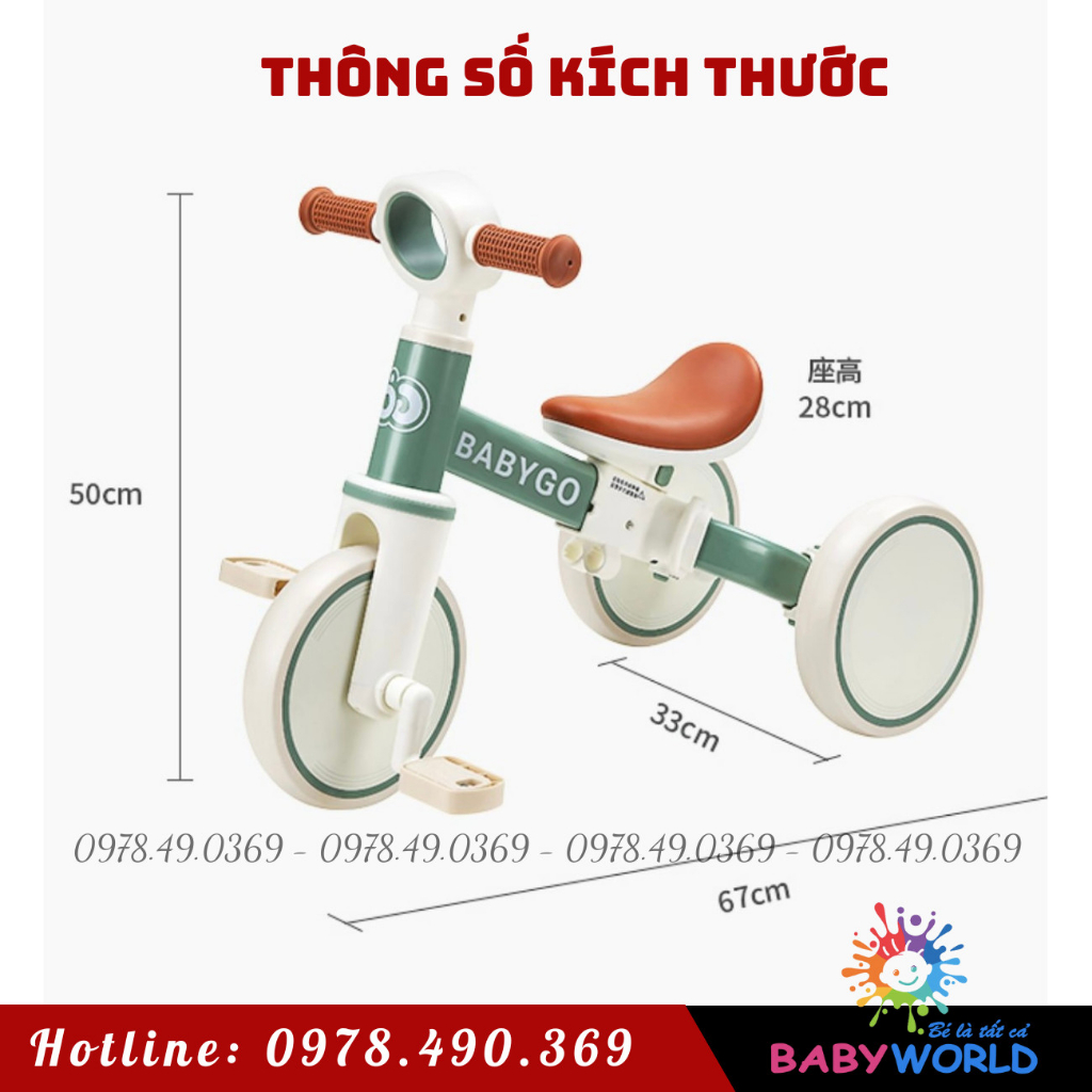 Xe đạp ba bánh xuất Nhật , xe đạp cho bé từ 1-6tuổi - Siêu dễ thương,xinh xắn,đáng yêu