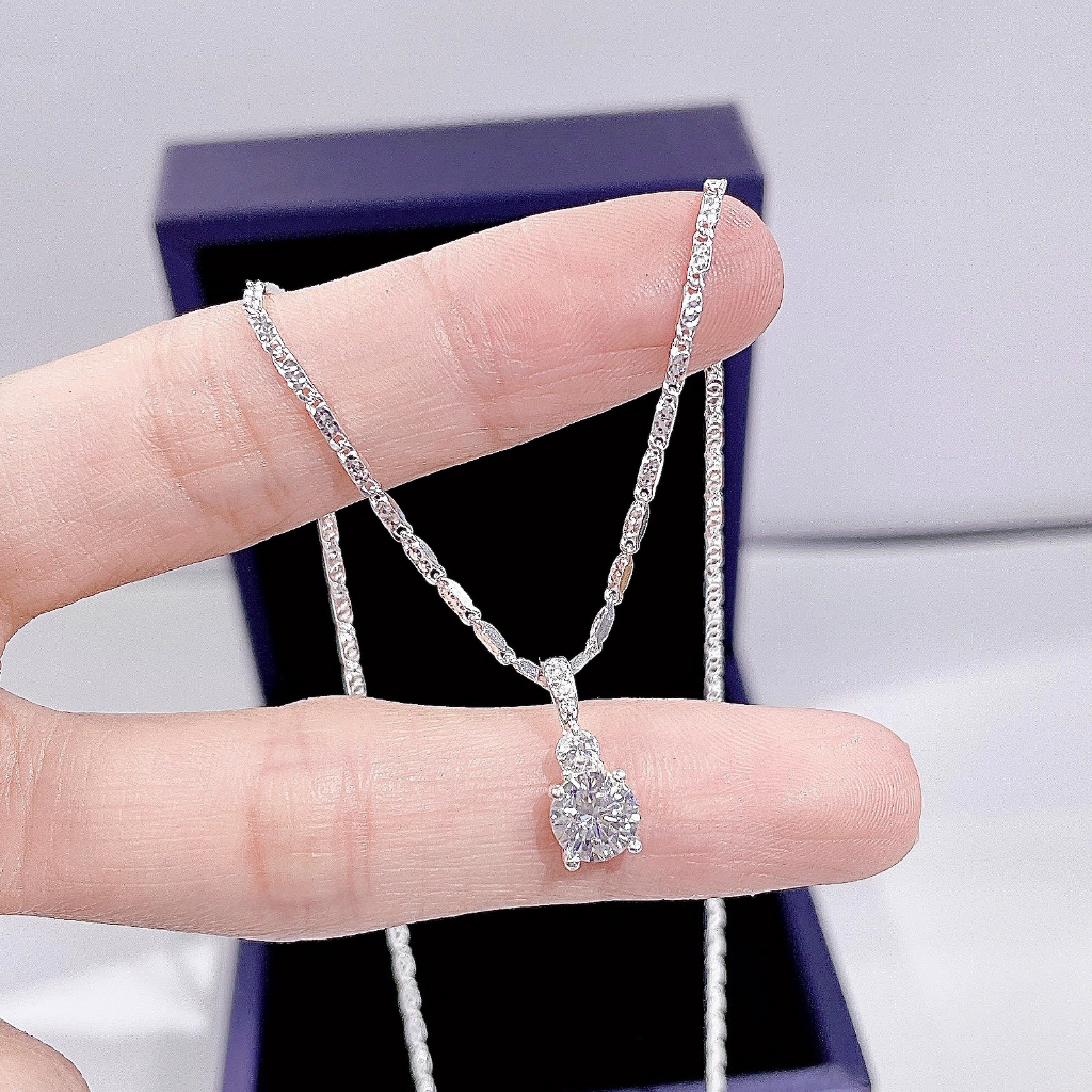 Dây Bạc Nữ Kiểu Chấm Bi Phối Mặt Hột (Bạc 925)
