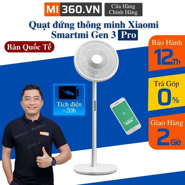 Quạt Tích Điện Đối Lưu Xiaomi Smartmi Gen 3 Pro