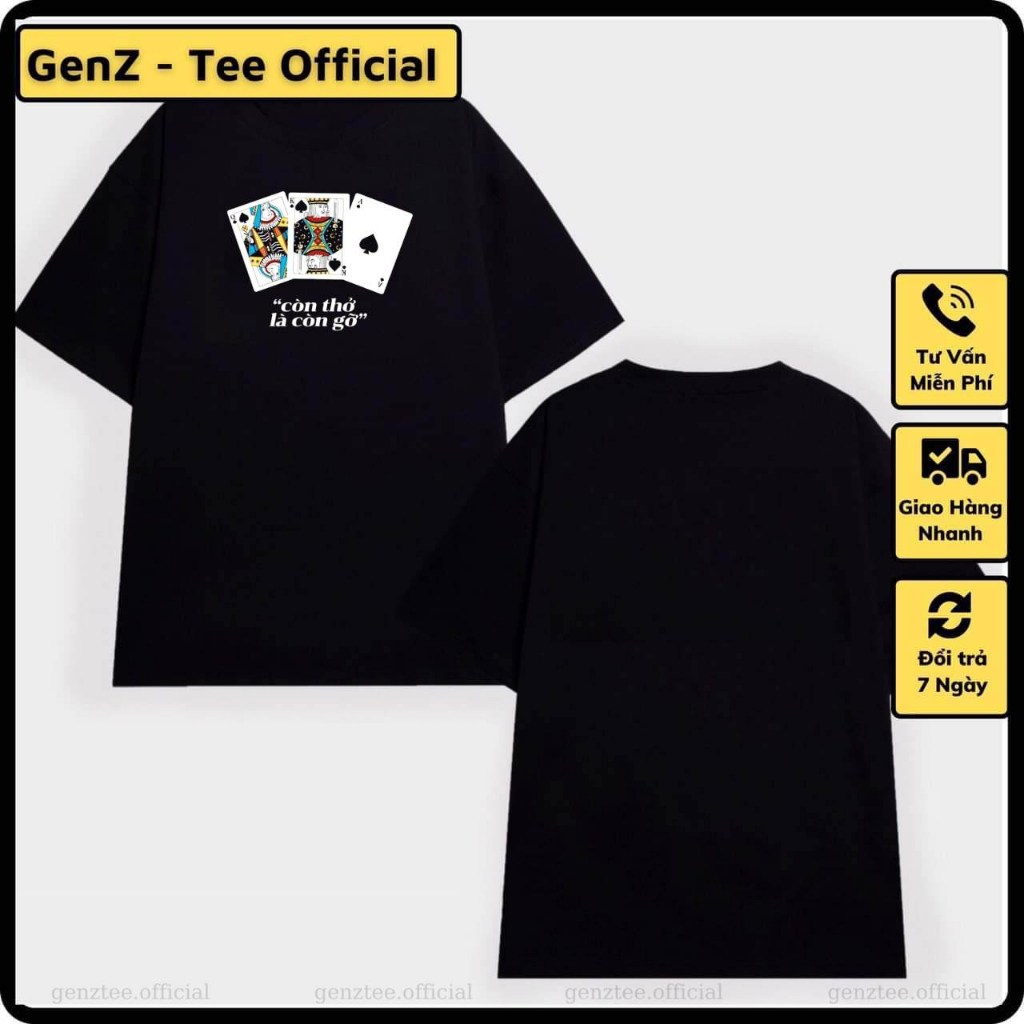 Áo thun Còn Thở Là Còn Gỡ hài hước phong cách trẻ trung năng động form rộng nam nữ đủ size