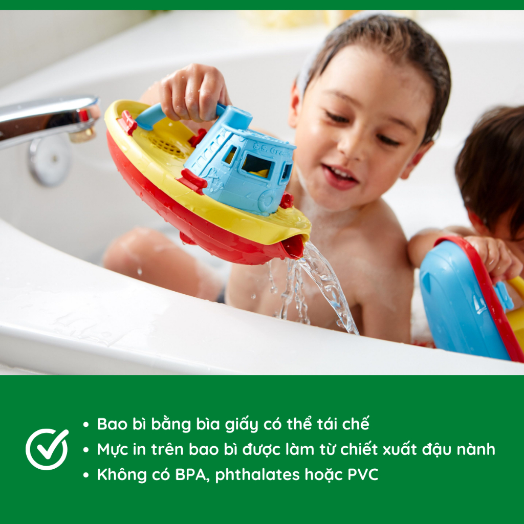 Đồ Chơi Tàu Thuỷ Kéo Green Toys Cho Bé Từ 6 Tháng - Cabin Xanh Dương