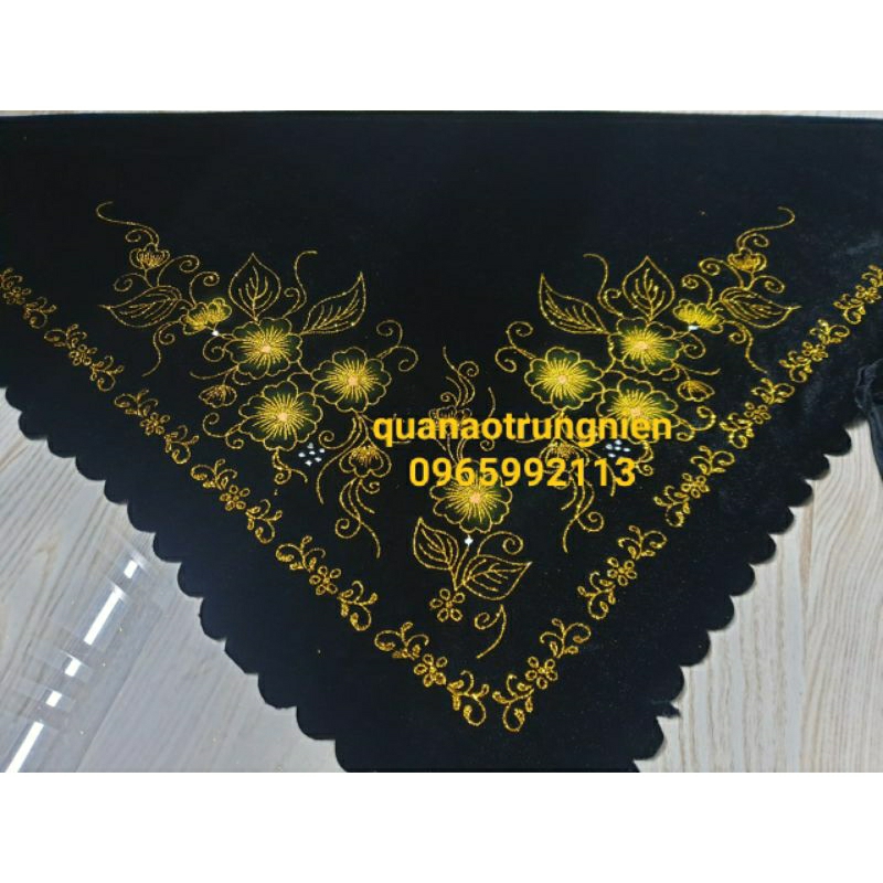 Khăn nhung đội đầu cho bà, khăn nhung tam giác bà già