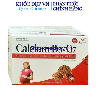 Viên uống calcium d3 - g7 bổ sung canxi,d3 giúp bổ sung và tăng cường hấp thu calci – hộp 75 viên