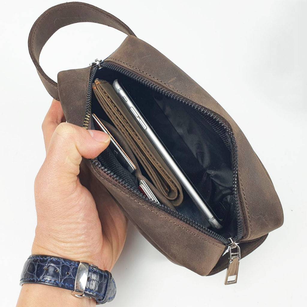 Clutch nam da thật, Túi golf nam da bò thật CL146VB  - 100% da thật, BH 3 năm