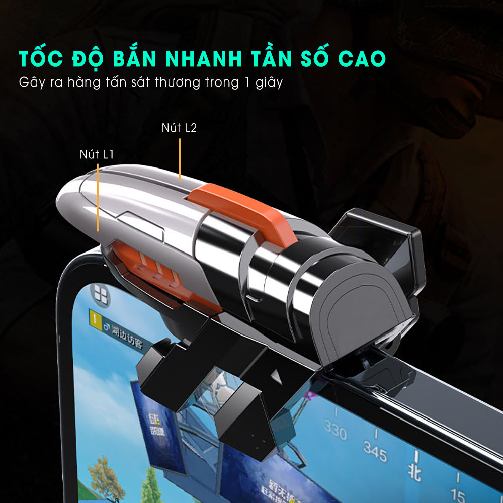 Tay cầm chơi game điện thoại MEMO AK06 gaming nút bắn cơ hỗ trợ chơi game 6 ngón ff pubg freefire cod fps - Chính hãng