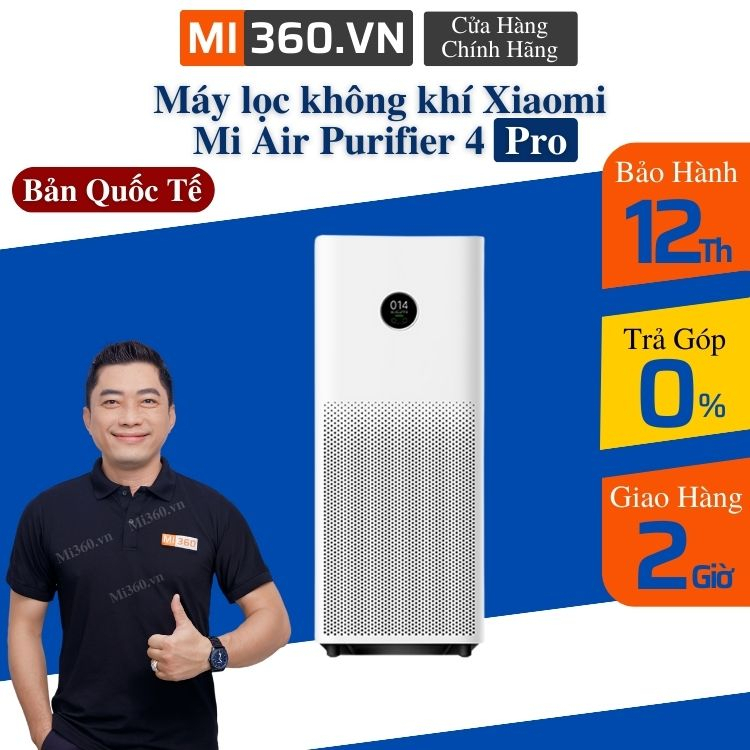 Máy lọc không khí Xiaomi Mi Air Purifier 4 Pro - Bản Quốc Tế - BH 12 Tháng