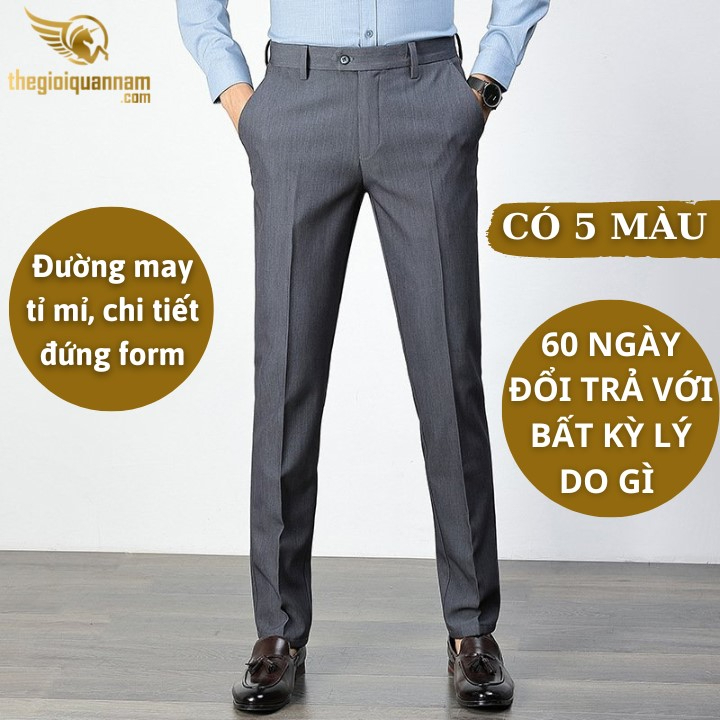Quần âu nam ống côn cho dân công sở, quần tây nam kiểu dáng trẻ trung năng động chất liệu co giãn thoải mái Q30