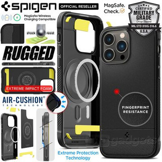[HÀNG CHÍNH HÃNG] ỐP LƯNG IPHONE 14 PRO MAX SPIGEN RUGGED ARMOR (MAGFIT) Thiết kế mới, mạnh mẽ, thanh lịch cho nam giới