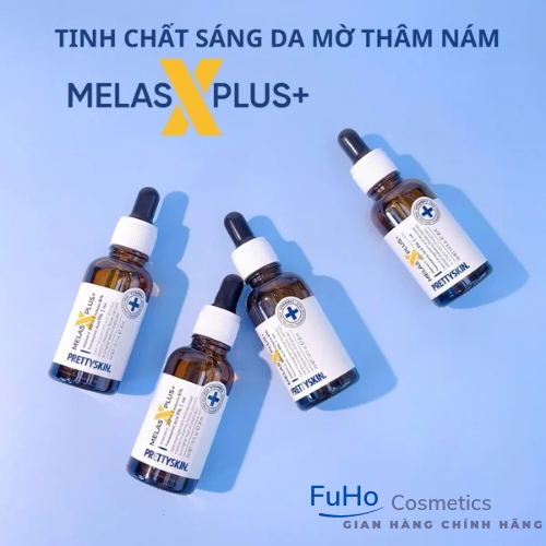Serum PrettySkin Melas X Plus + Tinh chất  dưỡng trắng da mờ thâm giảm nám dung tích 30ml Fuho Cosmetics