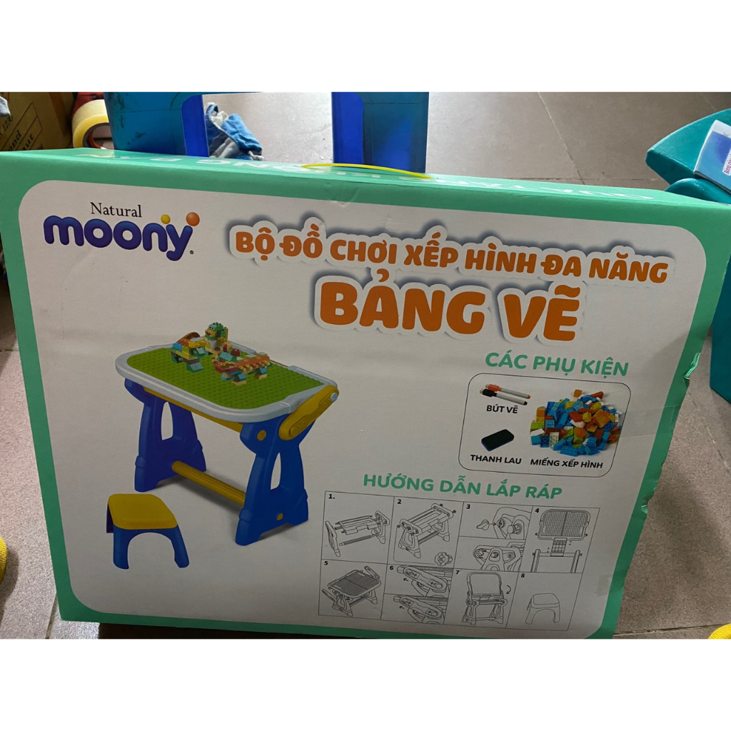 BỘ ĐỒ CHƠI XẾP HÌNH ĐA NĂNG BẢNG VẼ QUÀ TẶNG MOONY