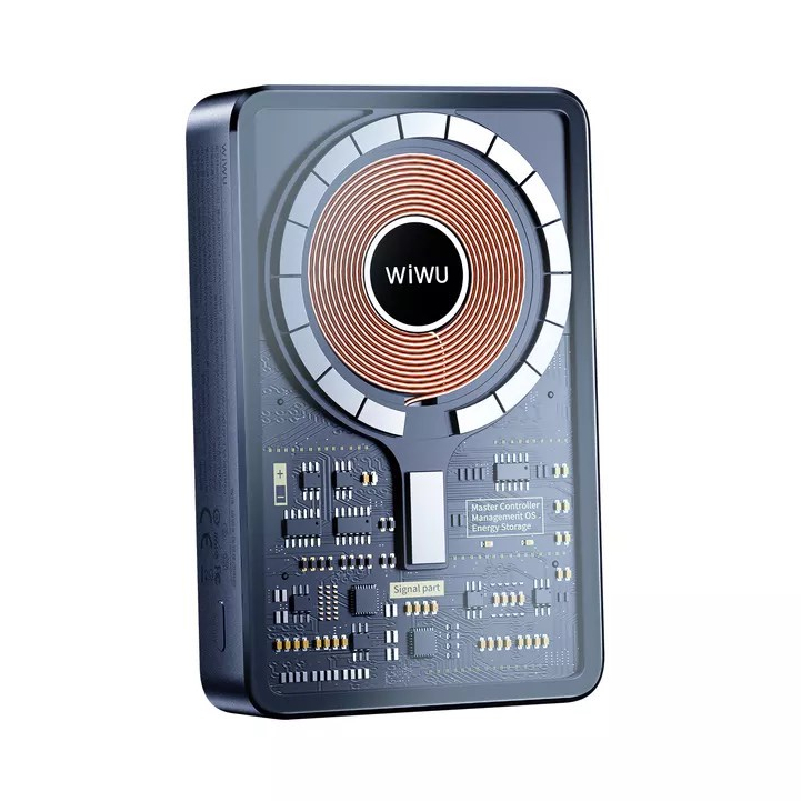 Sạc dự phòng trong suốt WIWU kèm Sạc Không Dây từ tính JC-21 Magnetic Power Bank cho Điện Thoại