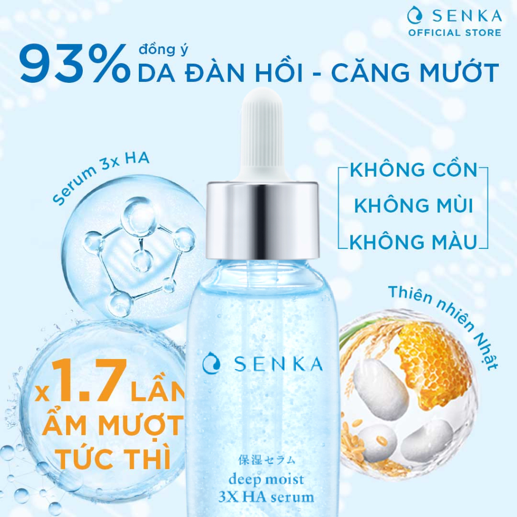 Bộ đôi Serum dưỡng ẩm - chống lão hóa và Mặt nạ ngủ cấp ẩm chuyên sâu SENKA DEEP MOIST 3X HA SERUM 30ML & GEL CREAM 50G | BigBuy360 - bigbuy360.vn