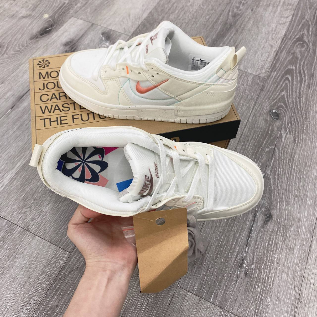 Giày SB Dunk Low Disrupt 2 Pale Ivory màu kem - Bản cao cấp Fullbox và phụ kiện