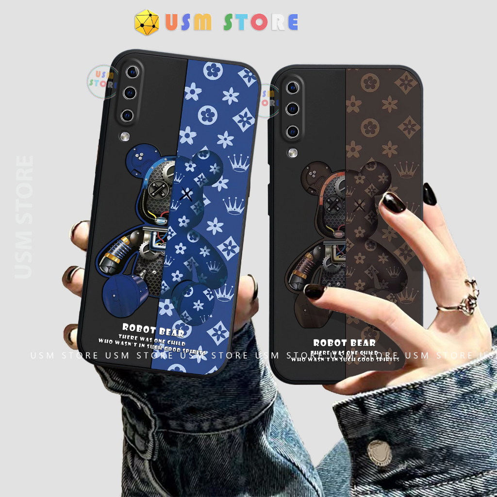 Ốp lưng SAMSUNG A7 2018 / A750 / A750F / M33-5G / M10S / M40S / M52-5G / M53, chất TPU, Bearbrick xanh nâu