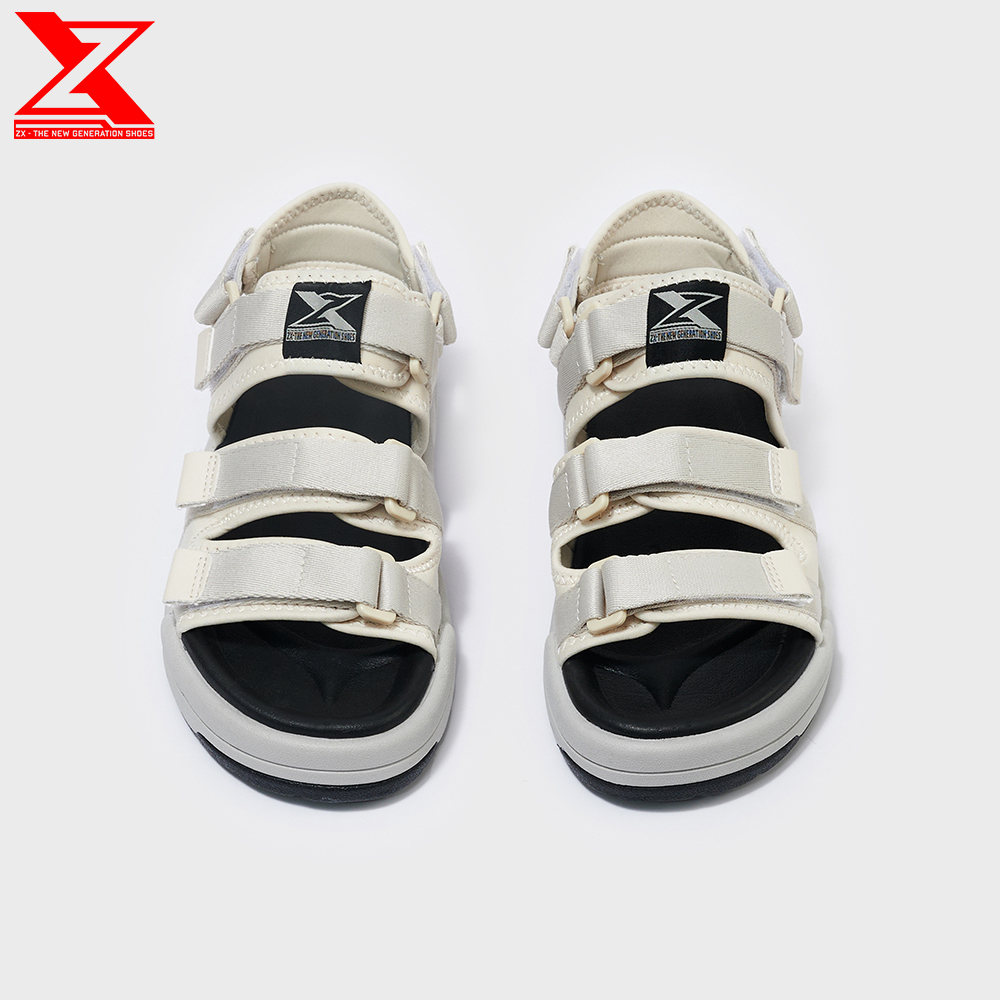 Giày xăng-đan nữ ZX unisex Shoes 3128 Cream Black 3 quai có thể tháo quai sau