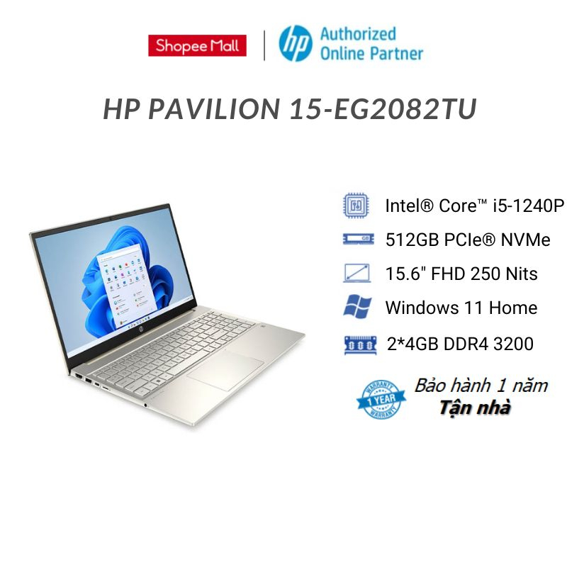 [Mã ELHP12 giảm 12% đơn 10TR] Laptop HP Pavilion 15-eg2084TU (Core i5-1240P | 15.6 inch FHD)