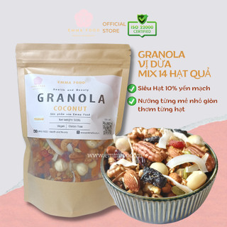 250G Granola Coconut Siêu Hạt EMMA FOOD Ngũ Cốc Dinh Dưỡng Ăn sáng, ăn phụ lành mạnh