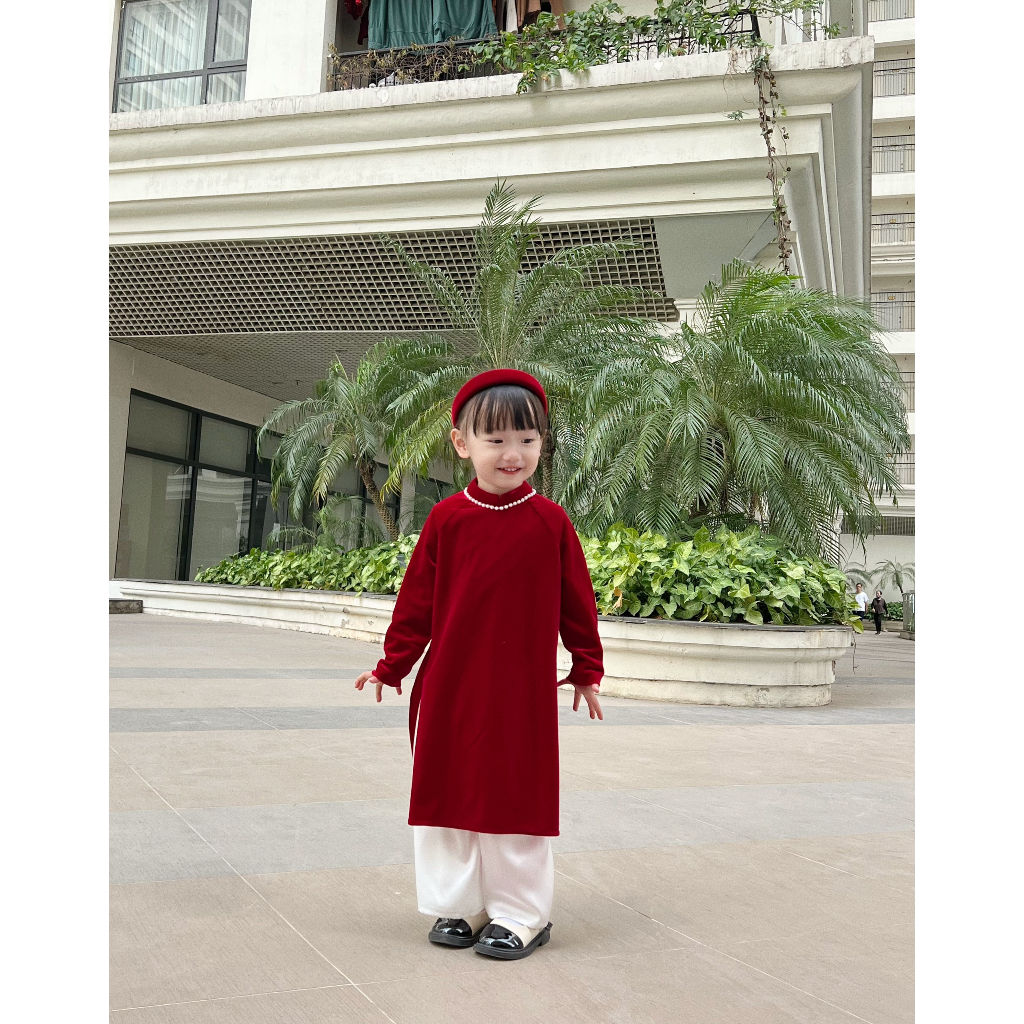 Set Áo Dài Suông Cho Bé Gái Michi House Váy Xuông Mặc Lễ Tết Cho Bé Xinh Xắn Mặc An Toàn Cho Da