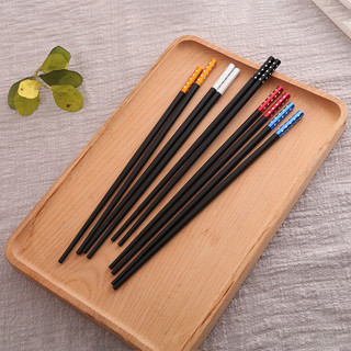 Đũa ăn đính hạt dài 24cm chống trơn chống nước chống cong vênh (Hộp 10 đôi 5 màu) 88194 siêu rẻ 88