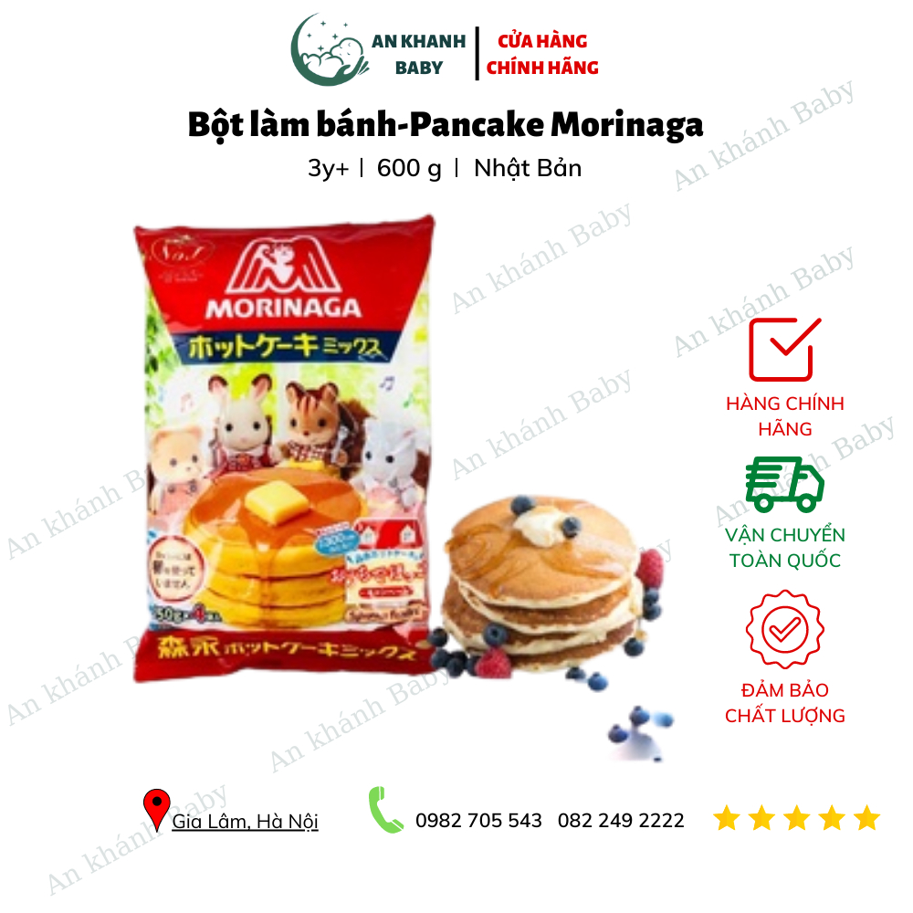 Bột làm bánh-Pancake Morinaga Nhật cho bé (150gr x 4 túi nhỏ) date 8/2025