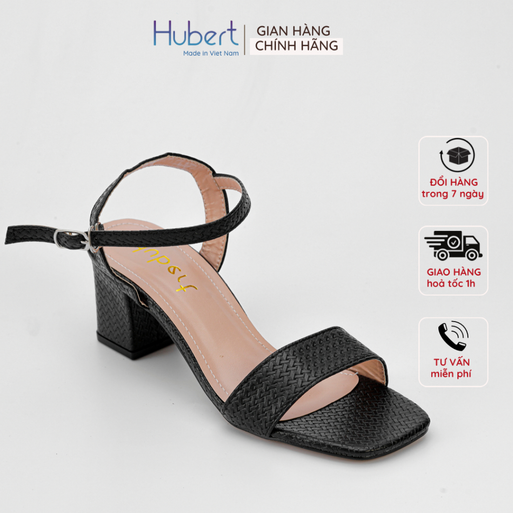 Sandal Cao Gót Nữ Da Sần 7 Phân / Giày Cao Gót - Sandal Công Sở Cao Cấp - Chính Hãng Hubert