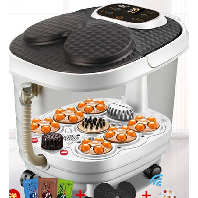 Máy ngâm chân massage Juti Home xoa bóp bàn chân tự động thêm cân bằng nhiệt, con lăn khử trùng