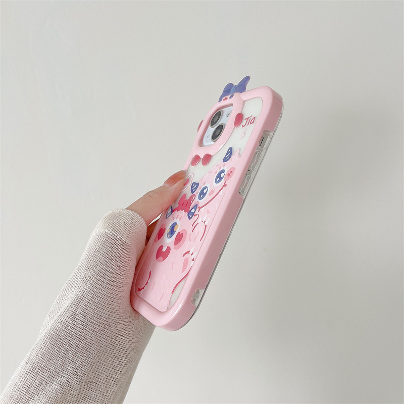 Ốp lưng iphone viền gấu sóng Pink Lotso 6/6plus/6s/6splus/7/7plus/8/8plus/x/xr/xs/11/12/13/pro/max/plus/promax