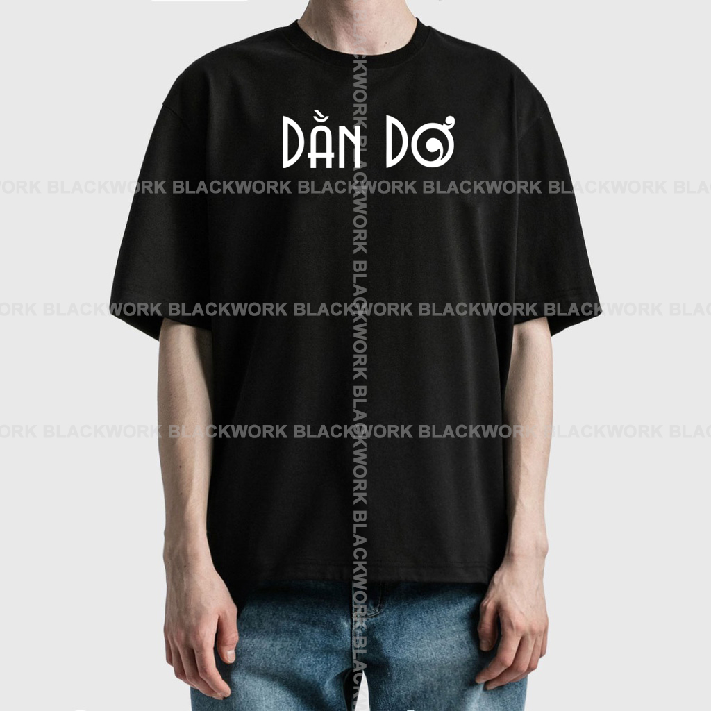Áo Thun DẰN DƠ Đánh Bài 100% Cotton Tay Lỡ Unisex - Đen/Trắng Cổ Tròn | Blackwork