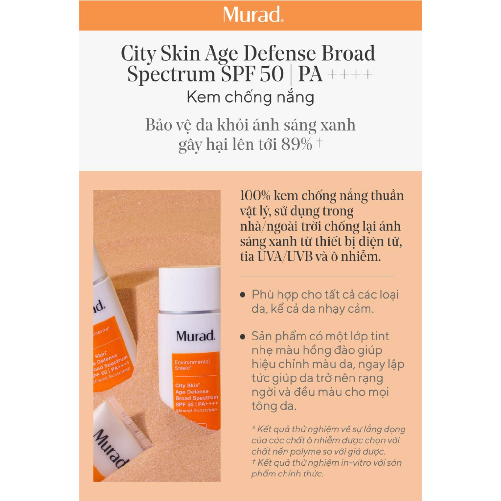 Kem chống nắng MURAD City Skin Age Defense Broad Spectrum SPF 50 | PA++++ 50ml