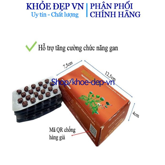 Viên uống BOGANEW  tăng cường chức năng gan, thanh nhiệt, mát gan - Hộp 100 viên