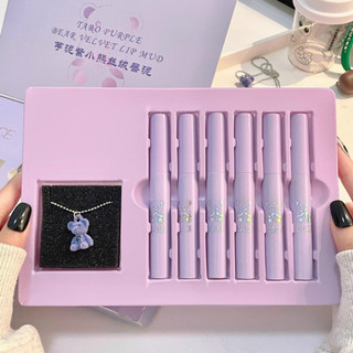 Set son gấu tím tặng kèm dây chuyền gấu cực cute