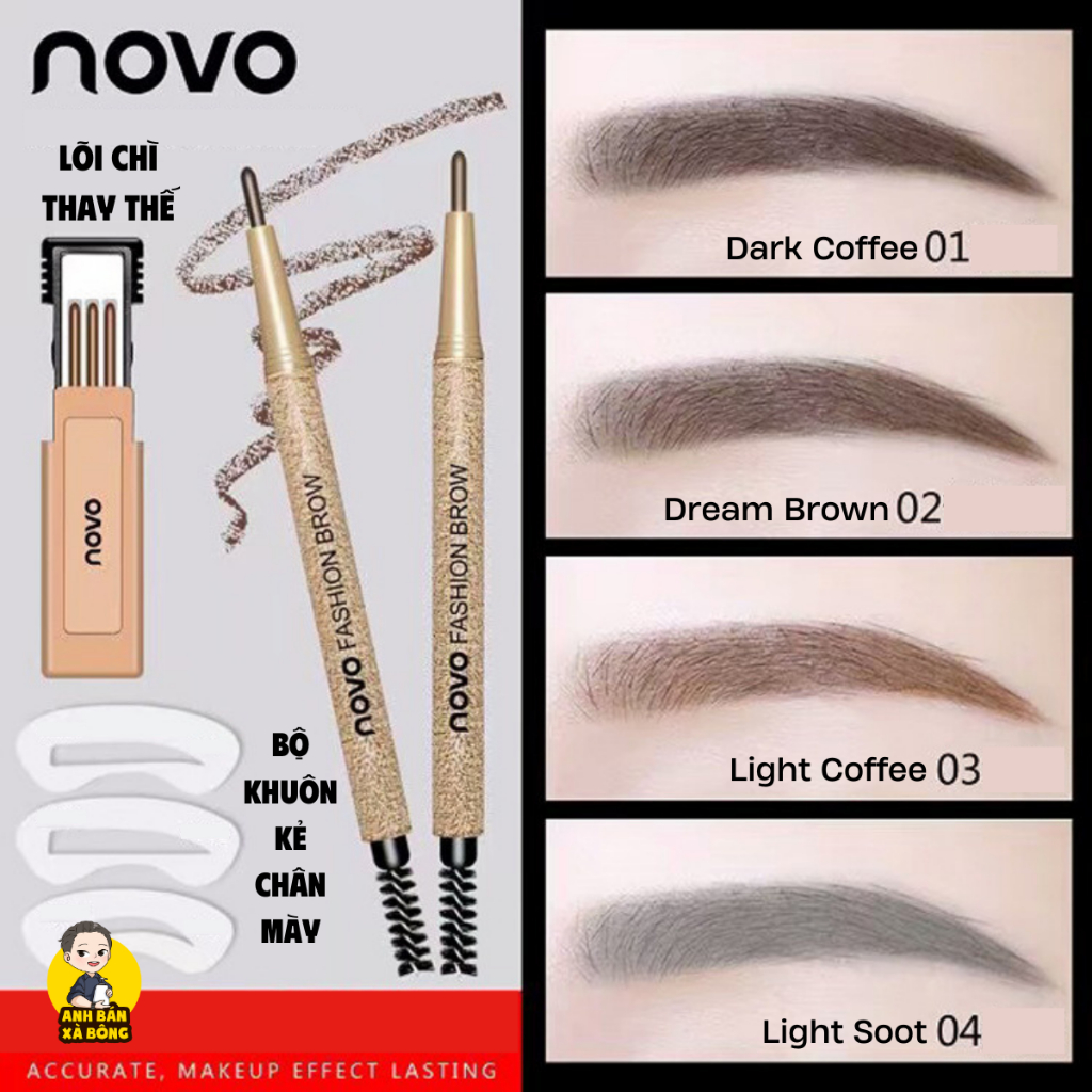 Chì Kẻ Mày Hai Đầu NOVO Hallmark Automatic Rotating Eyebrow Pencil 5146