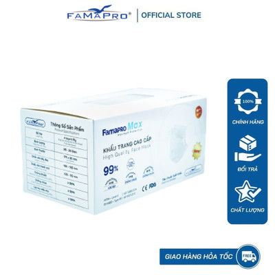 Khẩu trang y tế cao cấp 4 lớp  Famapro Max (40 cái/ hộp)