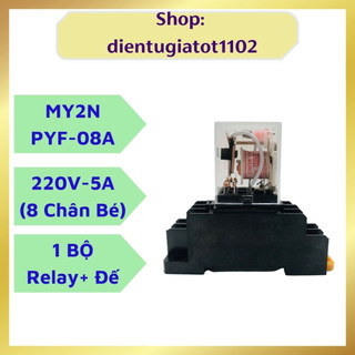 Relay trung gian, relay 220V5A 8 chân, rơ le trung gian, rơ le 220V 8 chân, relay omron