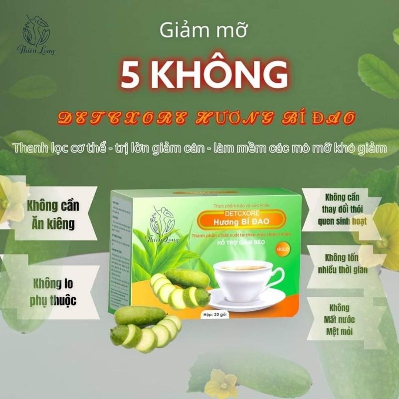Trà Bí Đao Giảm Cân Detox hộp 20 gói giảm 3_5kg. Hàng Chính Hãng