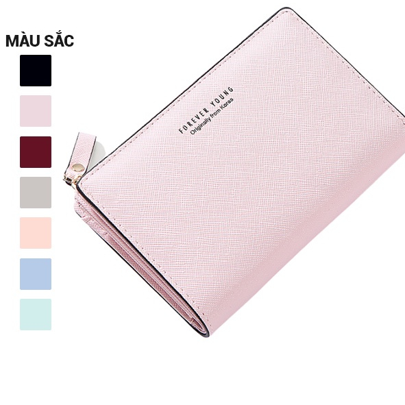 Ví Bóp Nữ Mini Cầm Tay FOREVER YOUNG Đựng Tiền Nhiều Ngăn Tiện Dụng Chất Da Xước Cực Đẹp