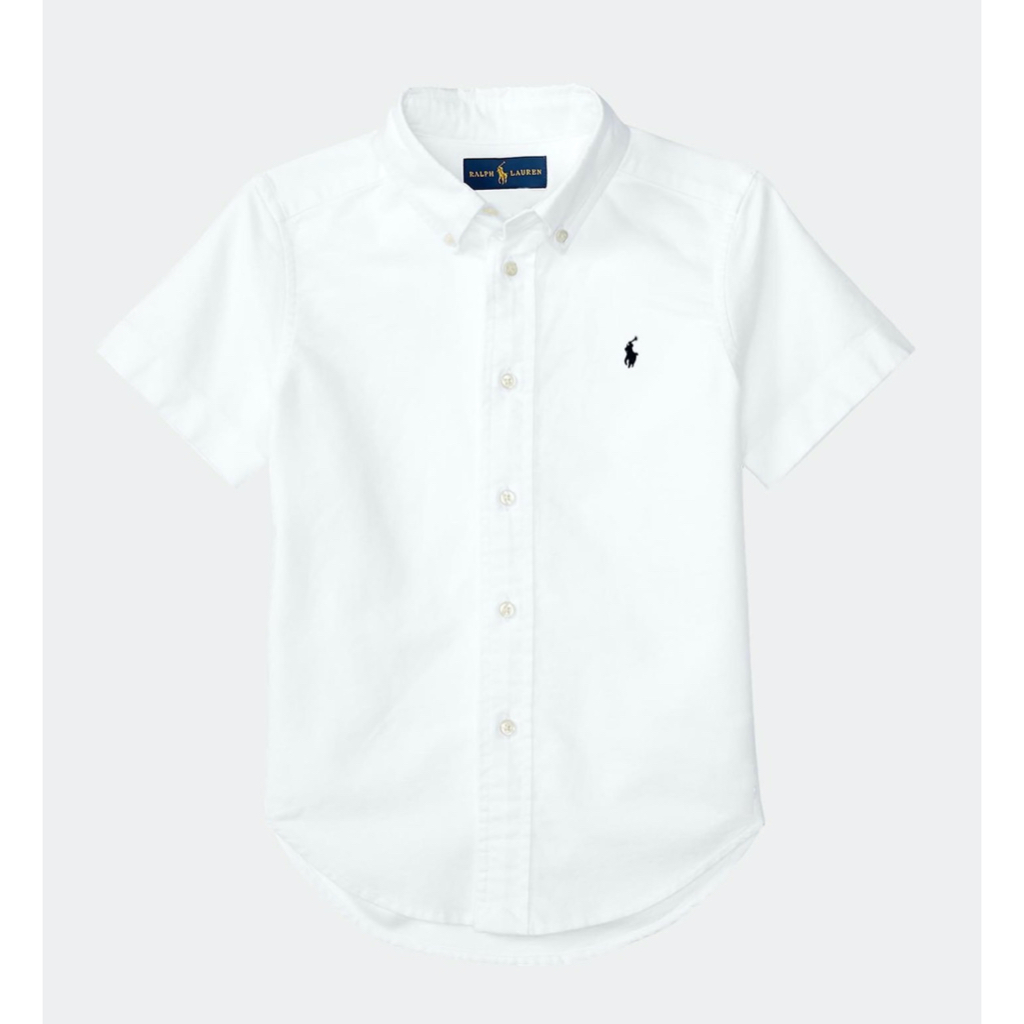 Áo sơ mi Oxford Ralph Lauren thêu ngựa nhiều màu BT size 2-16y - màu trắng