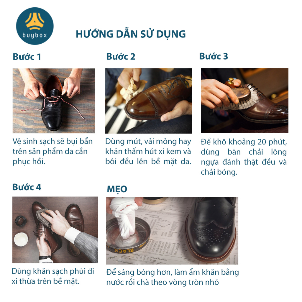 Xi đánh giày, bảo dưỡng đồ da, mùi hương dịu nhẹ, không gây ảnh hưởng đến sức khỏe - BuyBox - BBPK316