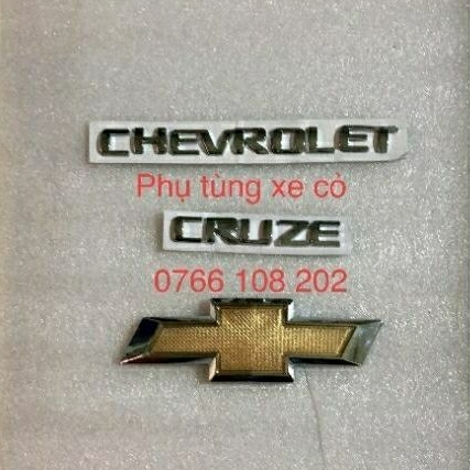 Chữ Chevrolet, Cruze, Logo dán sau-trước xe Chevrolet Cruze, tem dán, decal, chữ nổi - Phụ tùng xe cỏ