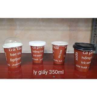 50 Ly Giấy 12oz 350ML 2PE (có nắp hoặc không nắp)   (giao hình ngẫu nhiên)