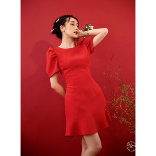 Đầm xòe tay phồng nơ kiểu ENVY D212 có lót trong