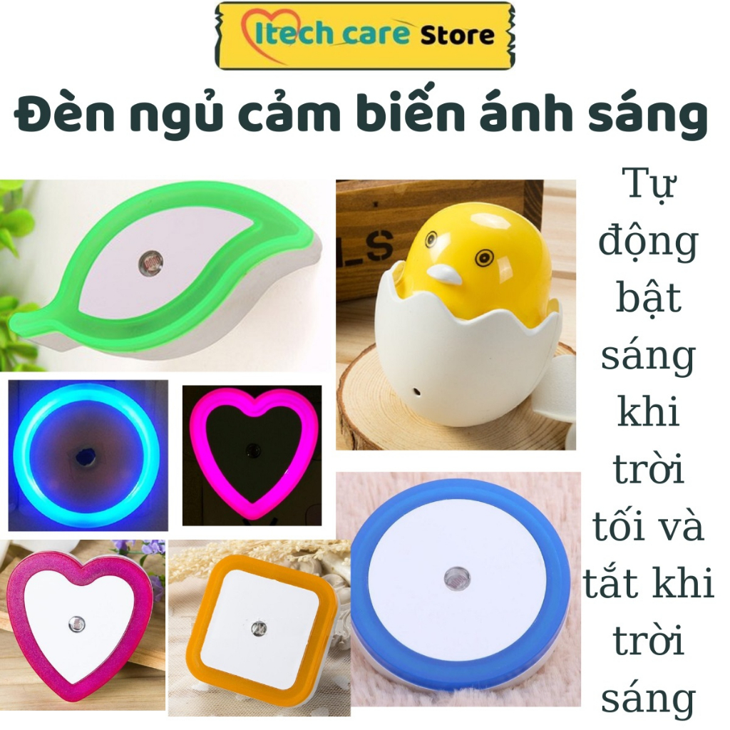 Đèn ngủ thông minh mini cảm ứng ánh sáng tự động mở khi trời tối cắm điện trực tiếp tiết kiệm điện