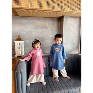 (𝐁𝐮𝐁𝐮 𝐱𝐚̉ 𝐡𝐚̀𝐧𝐠) 𝐀́𝐨 𝐃𝐚̀𝐢 𝐌𝐞̀𝐨 - Kèm Quần Cho Bé Gái BuBu