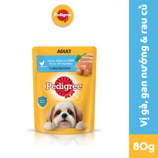 Thức Ăn Dạng Sốt Cho Chó Lớn PEDIGREE Vị Gà, Gan Nướng Rau Củ 80g