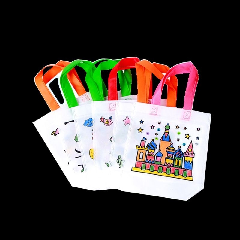 Túi Vải Tô Mầu (tặng kèm 6 bút dạ màu và 6 viên đá mầu trang trí) - Quà tặng cho bé