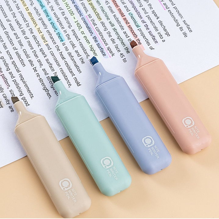 <Video Review> Set 4 Bút Dạ Dánh Dấu Cỡ To Dáng Béo Màu Pastel Morandi Xinh Xắn G015