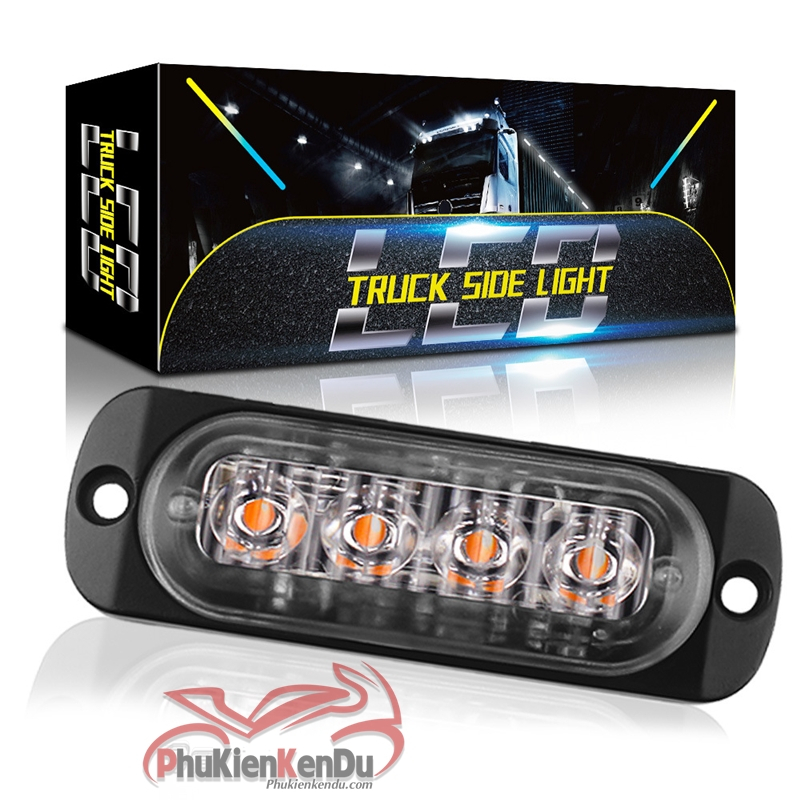 Đèn police chớp xanh đỏ 4 Led cao cấp 16 chế độ nháy cảnh sát vỏ nhôm CNC 12V-24V - DXZ