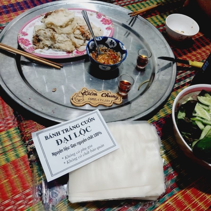 1kg Bánh tráng cuốn đại lộc nguyên chất 100% cuốn thịt heo chấm nước mắm