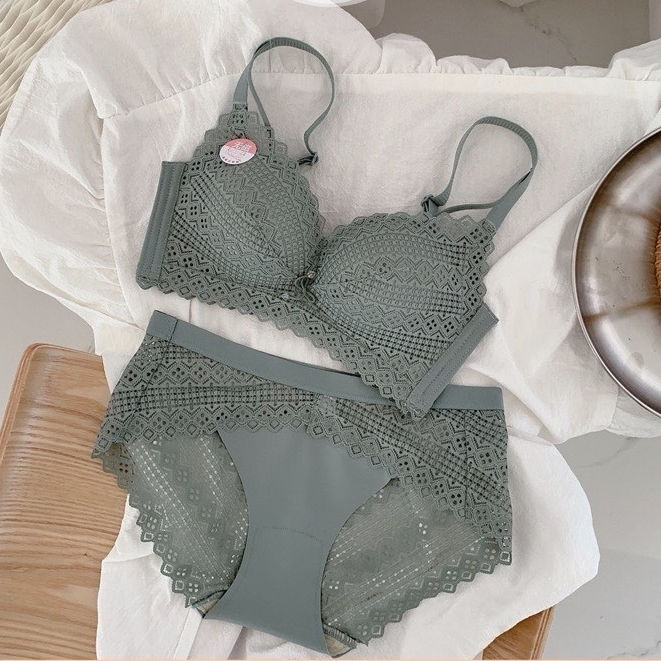 Set đồ lót nữ cao cấp không gọng đệm dày siêu nâng đẩy ngực tạo khe quyến rũ gợi cảm